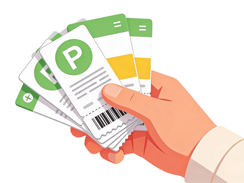 Parking tickets in hand